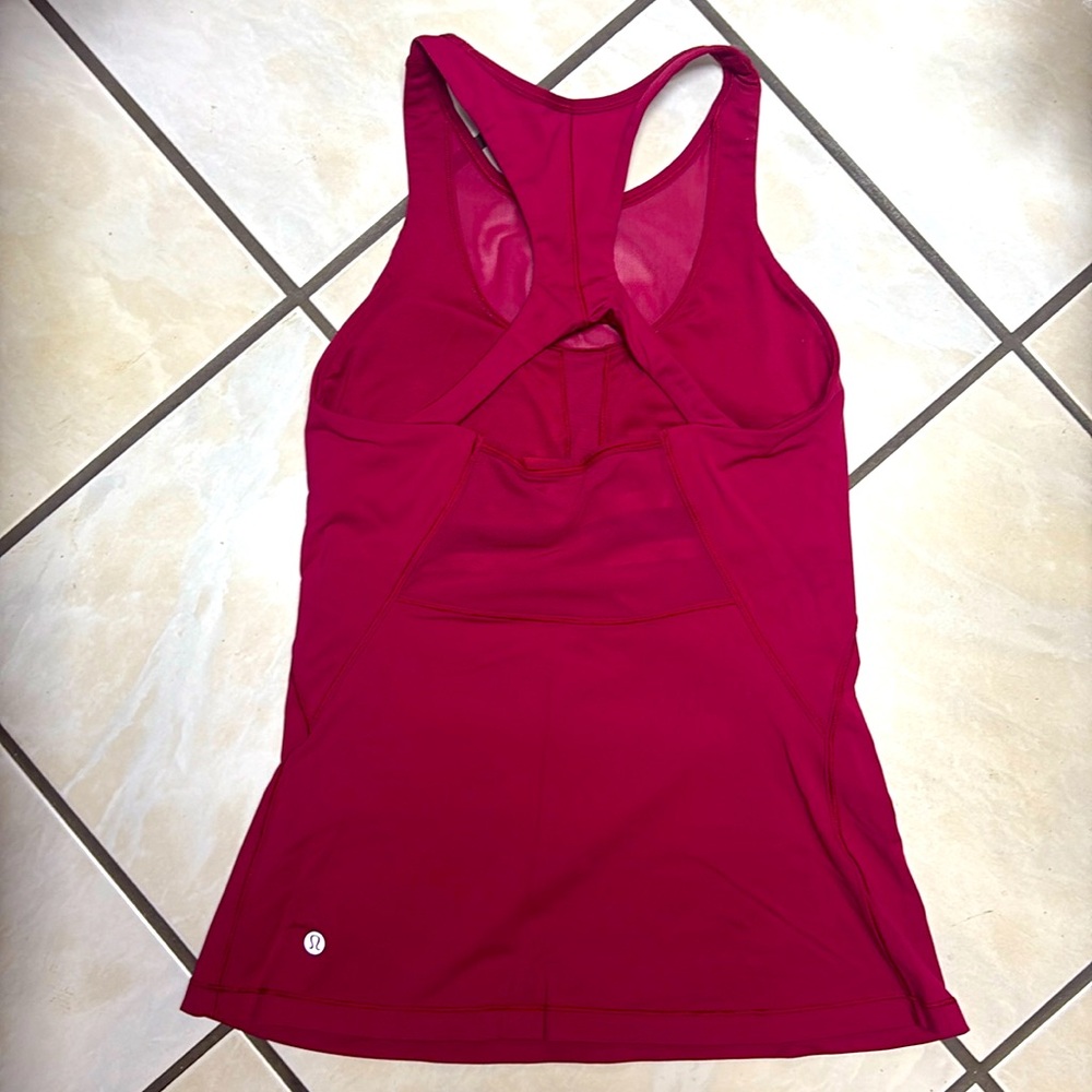 Lululemon red mess workout tank